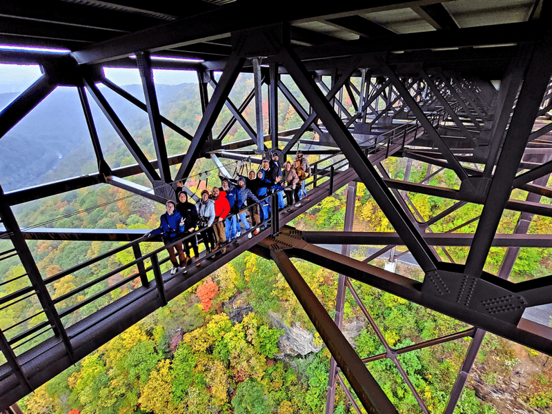 New River Gorge, West Virginia — Walk under the bridge on a catwalk