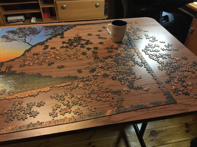 Jigsaw Puzzles on the Dining Table