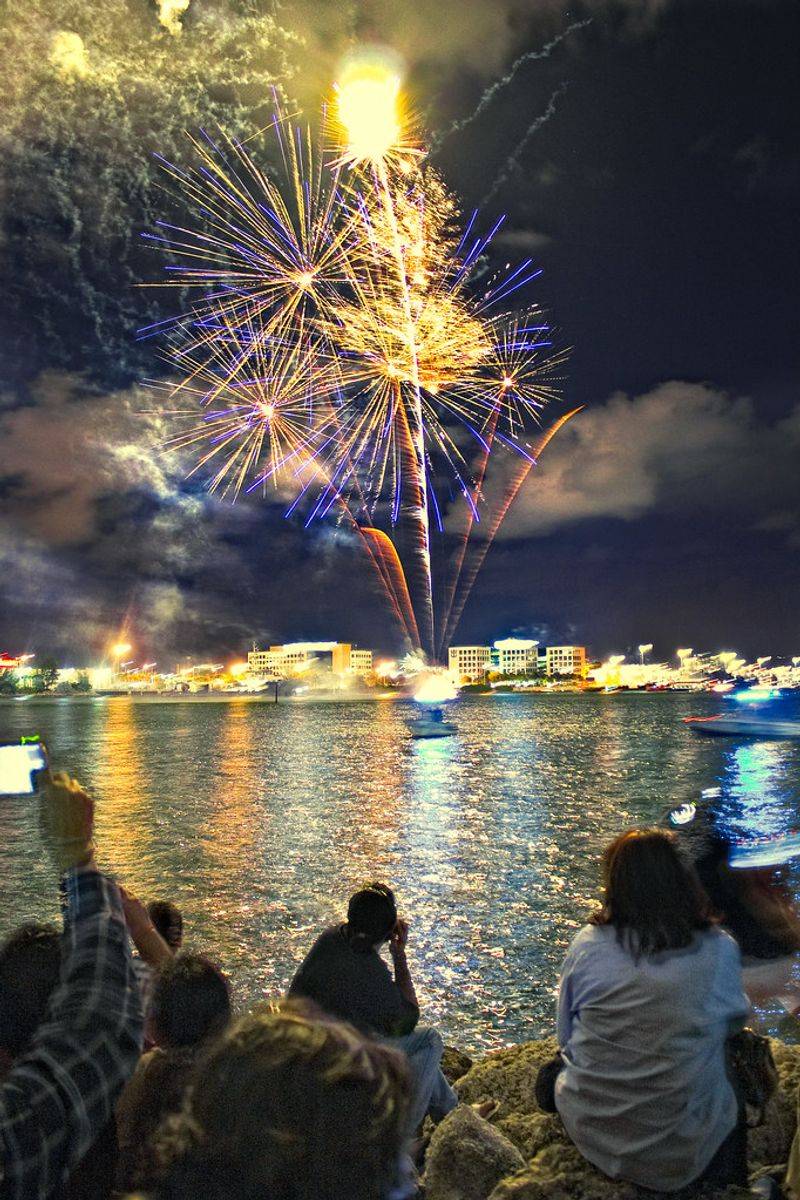 Miami, FL: Bayfront Park's Big Orange and Waterfront Fireworks