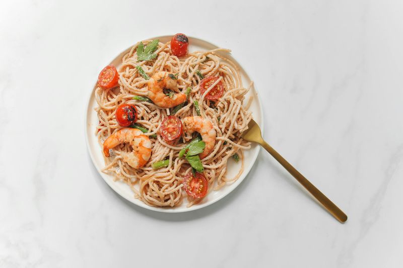 Shrimp Scampi Over Angel Hair