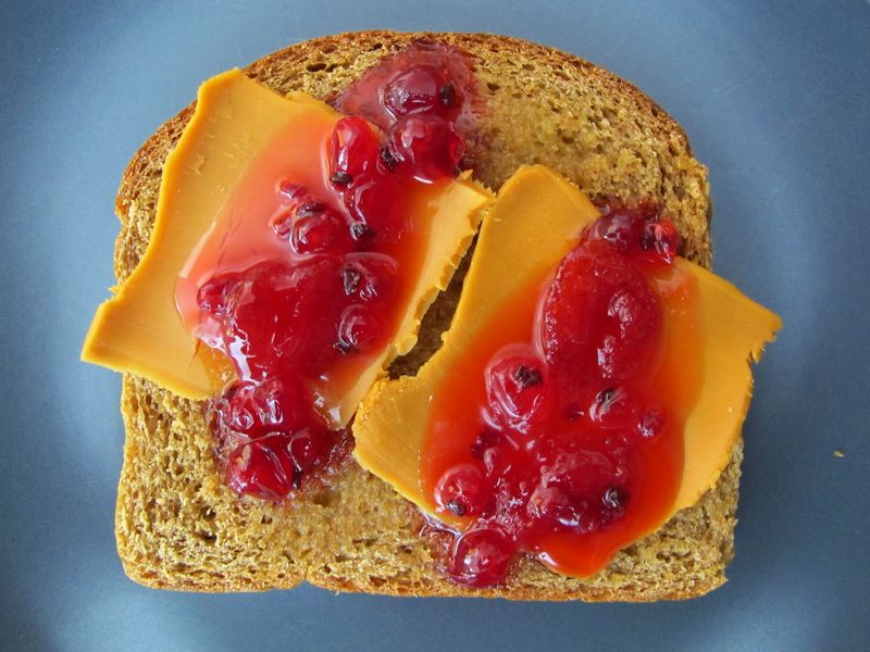Bread with Cheese and Jam from Europe
