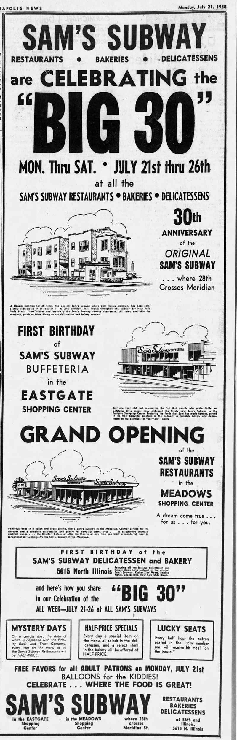 Sam’s Subway Restaurant Group, Indianapolis