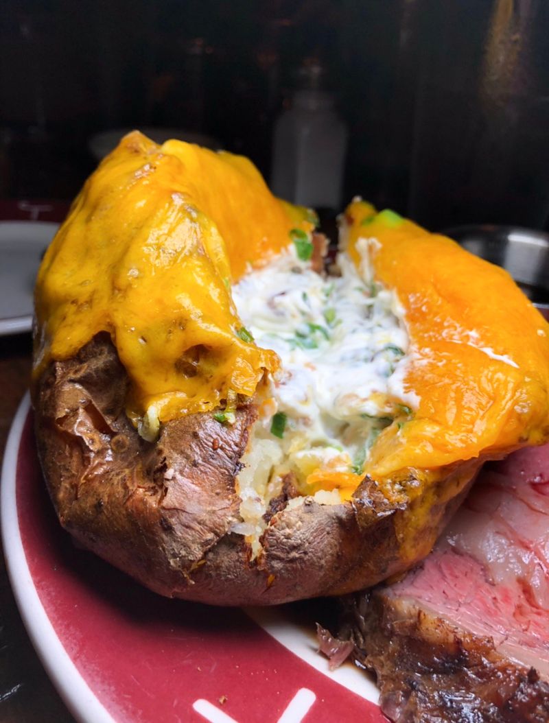 Stuffed Baked Potatoes at Pioneer Saloon (Ketchum / Sun Valley)