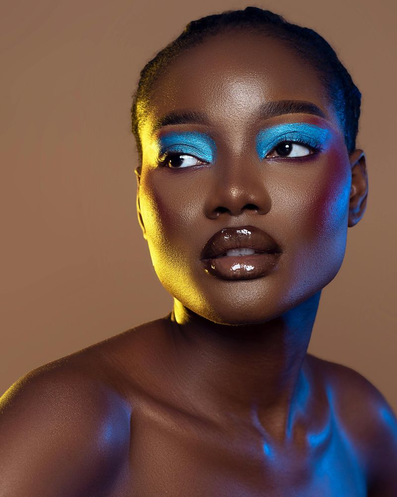 Blue (and shimmery) eyeshadow