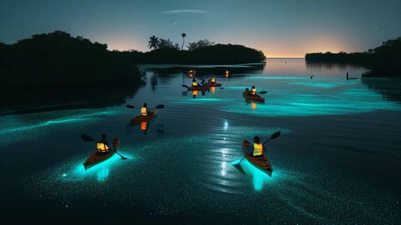 Indian River Lagoon, Florida (Merritt Island/Titusville) — Bioluminescent night kayaking