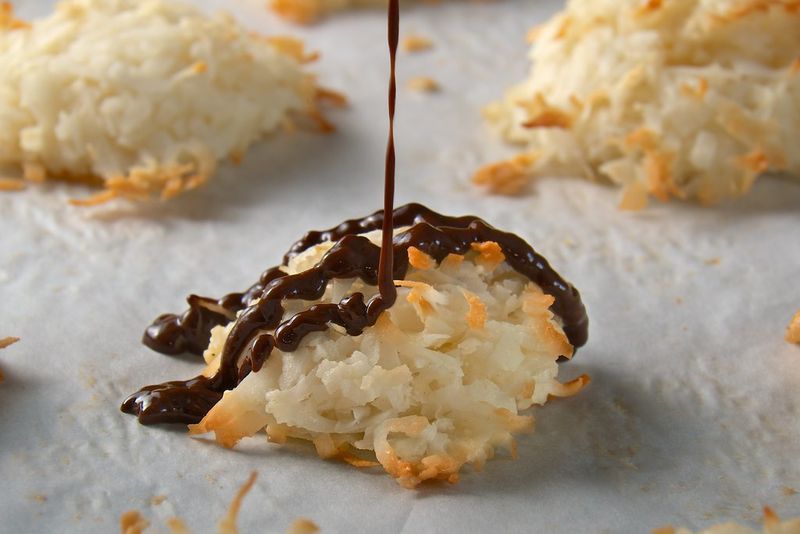 Chocolate-Dipped Coconut Macaroons