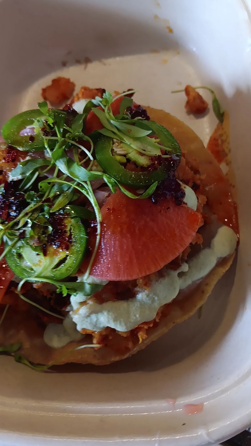 Sweet Potato Tostada With Bright Crunch