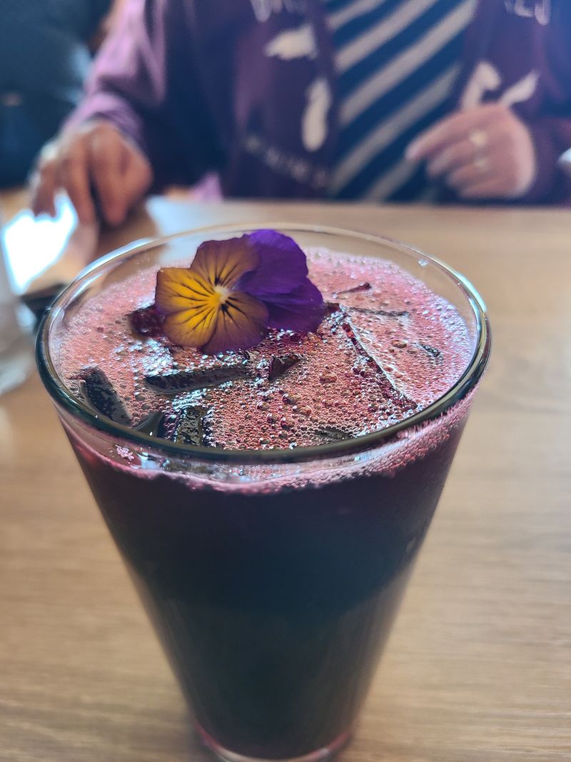 Blue Corn Waffle With Elderberry Syrup