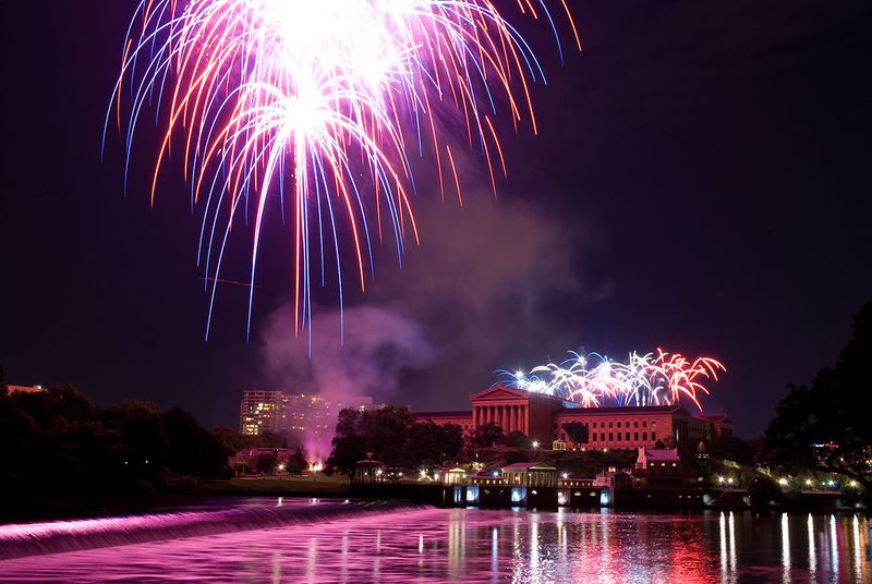 Philadelphia, PA: Two Fireworks Shows on the Delaware River