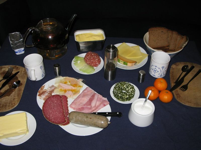 Hearty German Bread with Cold Cuts and Cheese