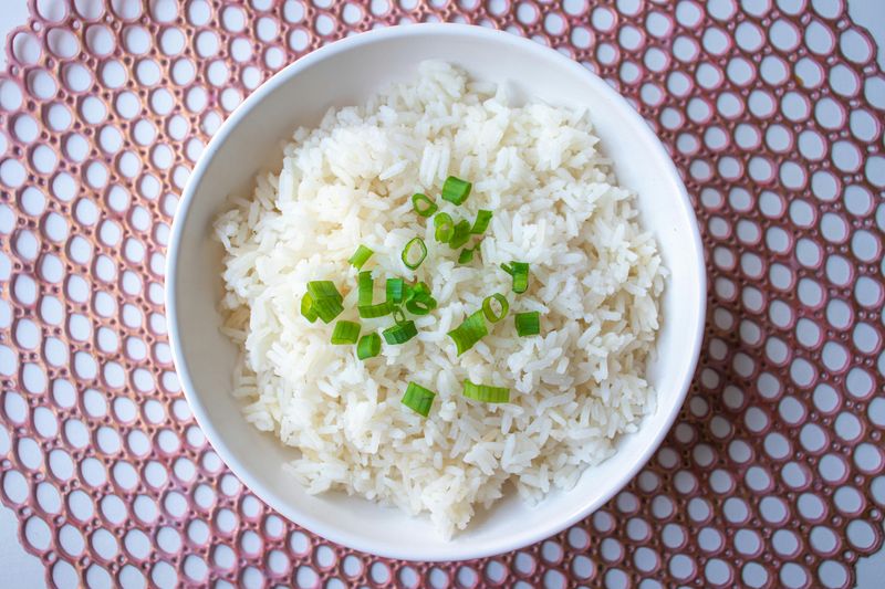 White rice (strategically used)