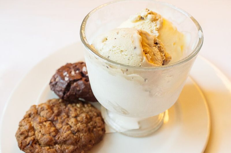 Ice Cream with Baked Goods on Top