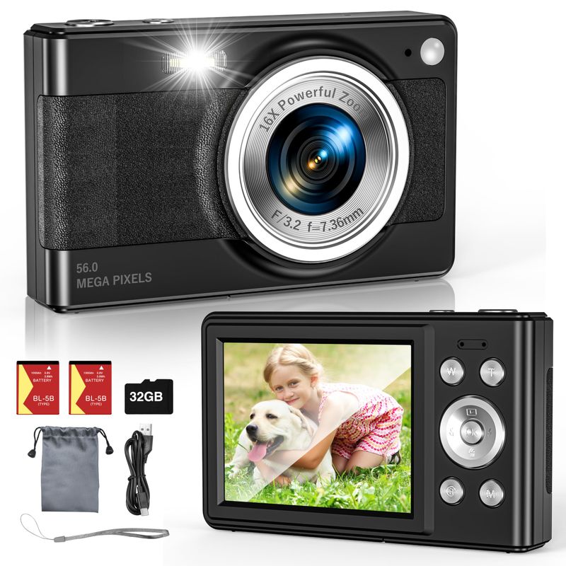 2025 New Digital Camera for Kids (56MP, 16X Zoom)