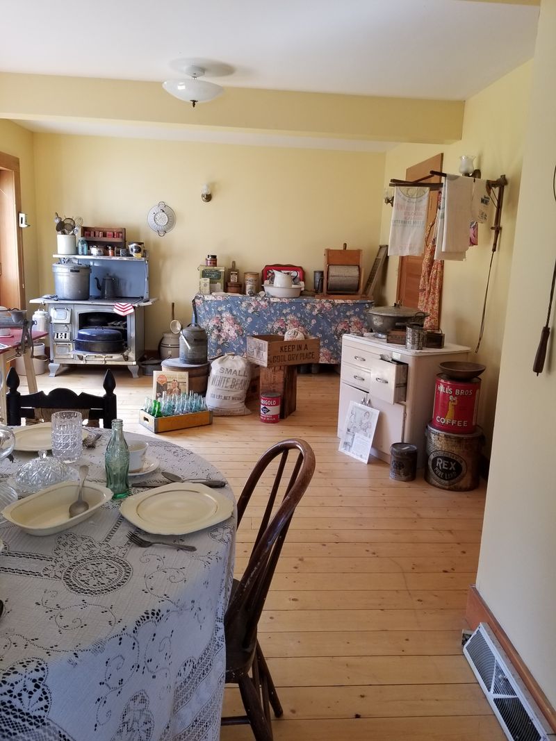 The upstairs café inside a living museum