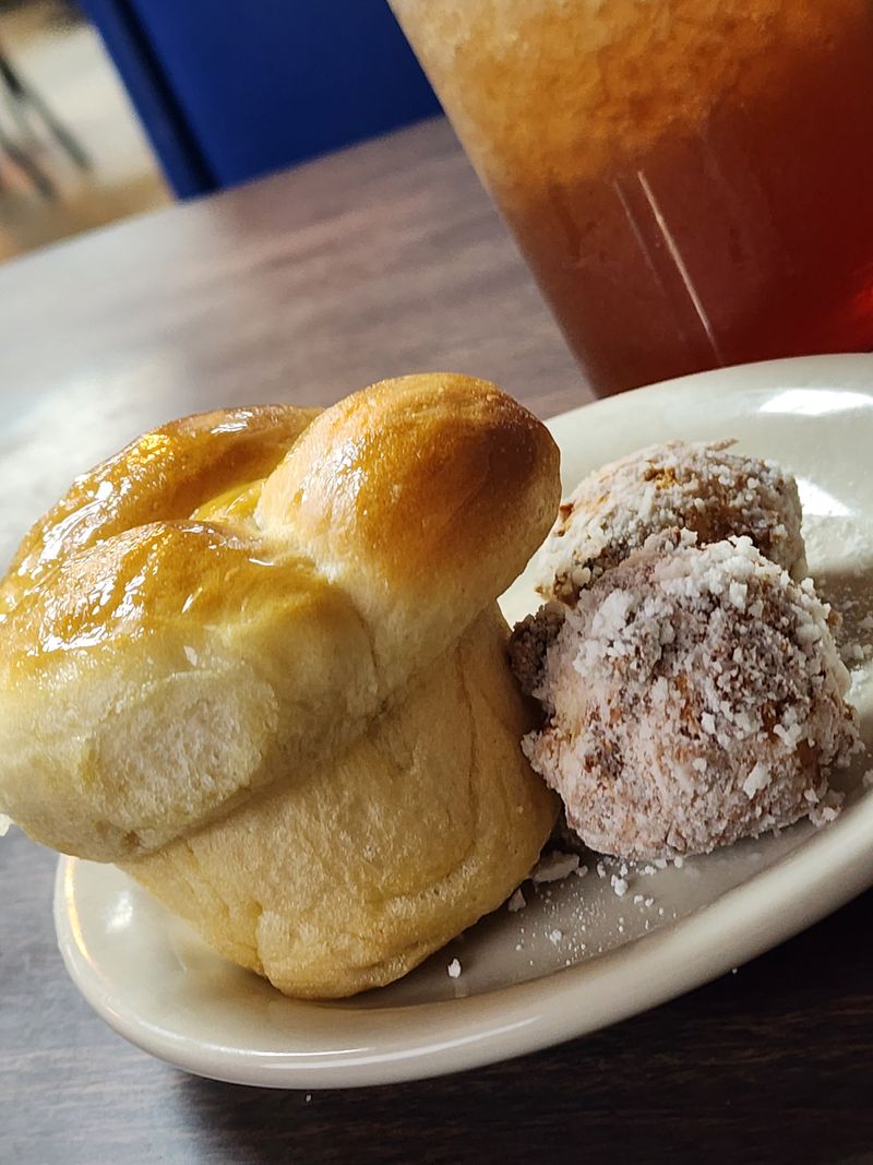 Hot Apple Fritters and Dinner Rolls