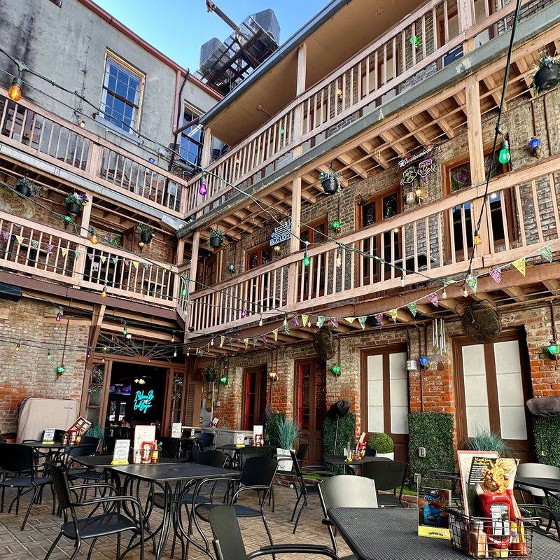 Courtyard Brunch - Eggs and Gulf Shrimp