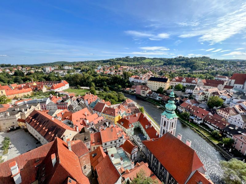 Český Krumlov, Czechia - A perfectly preserved medieval curve in the river