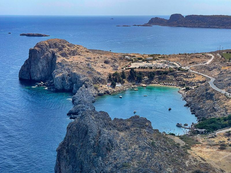 Swim at St Paul's Bay (right below Lindos)