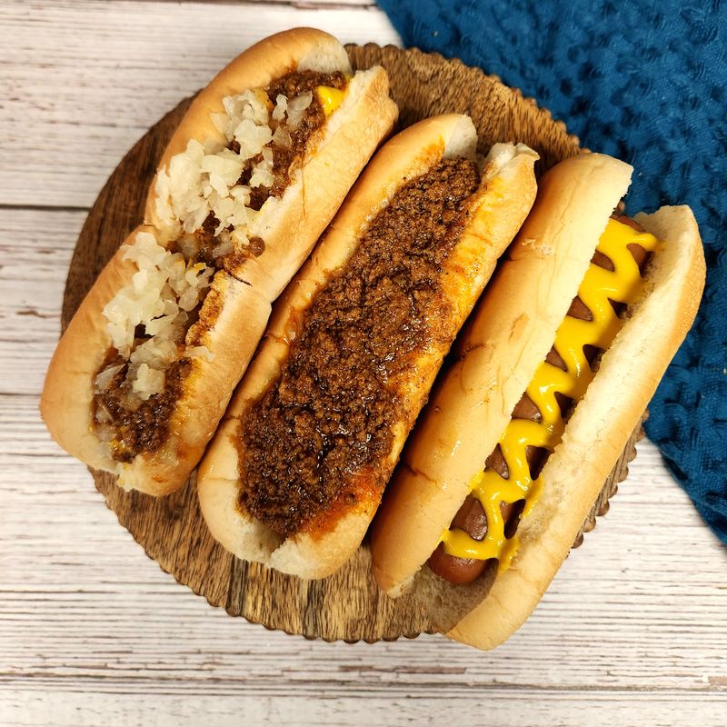 Mustard, Relish, And Grilled Onions