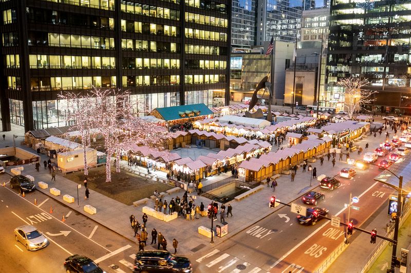 Christkindl Market at Daley Plaza in Chicago, Illinois