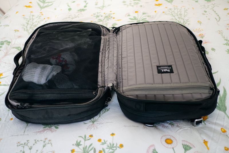 Suitcase-Style Clamshell Opening = No More Backpack Digging