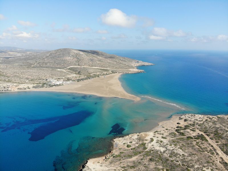 Finish at Prasonisi, where two seas meet