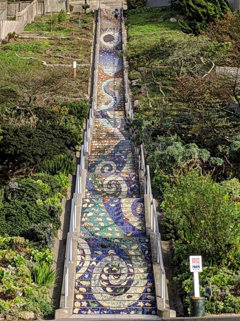 San Francisco, USA: Climb Art Itself: Mosaic Steps Up to Sweeping Views (16th Avenue Tiled Steps to Grandview Park)