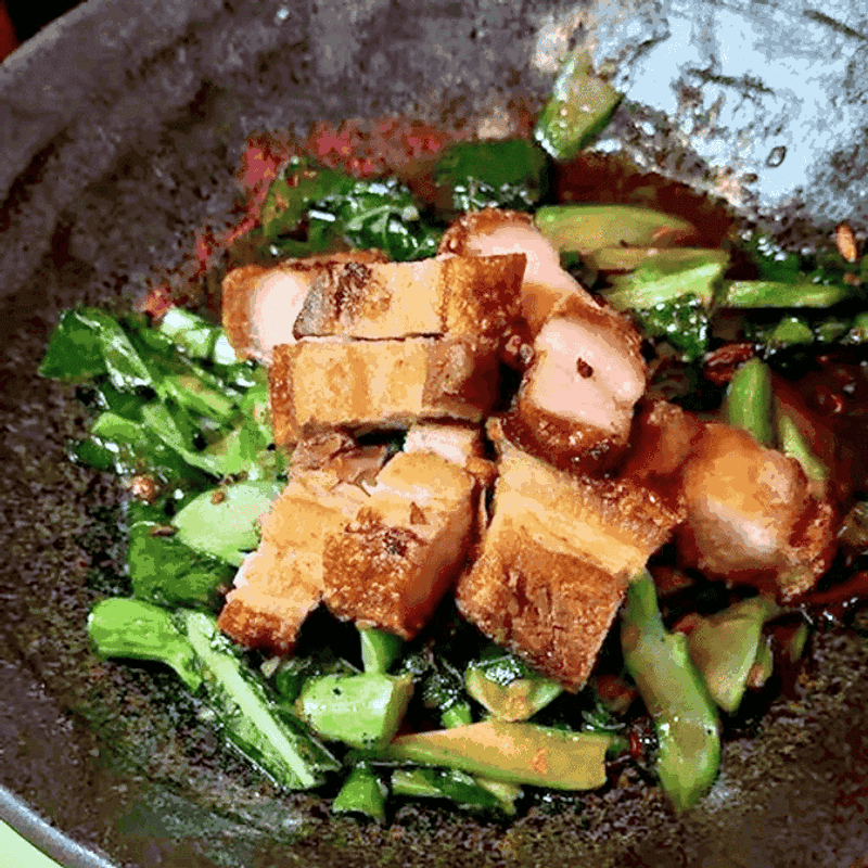 Crispy Pork With Chinese Broccoli