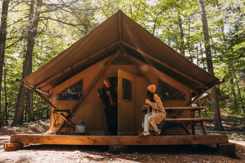 Lakefront Glamping at Huttopia White Mountains (Conway, New Hampshire)