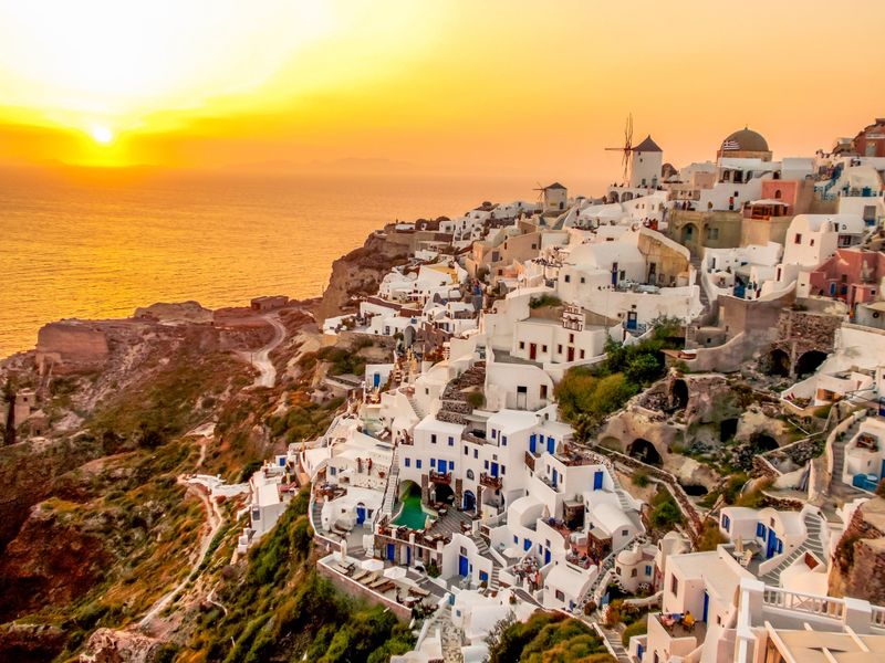 Oia, Greece - Caldera views and the famous Santorini sunset