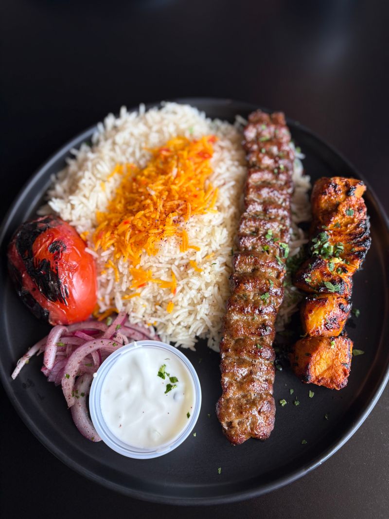 Lamb Kofta with Rice and Salad