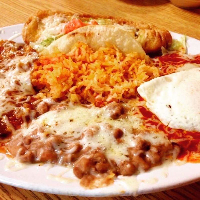 Stacked Blue Corn Enchiladas With Egg