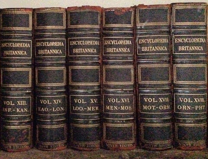 Encyclopedia sets on the shelf