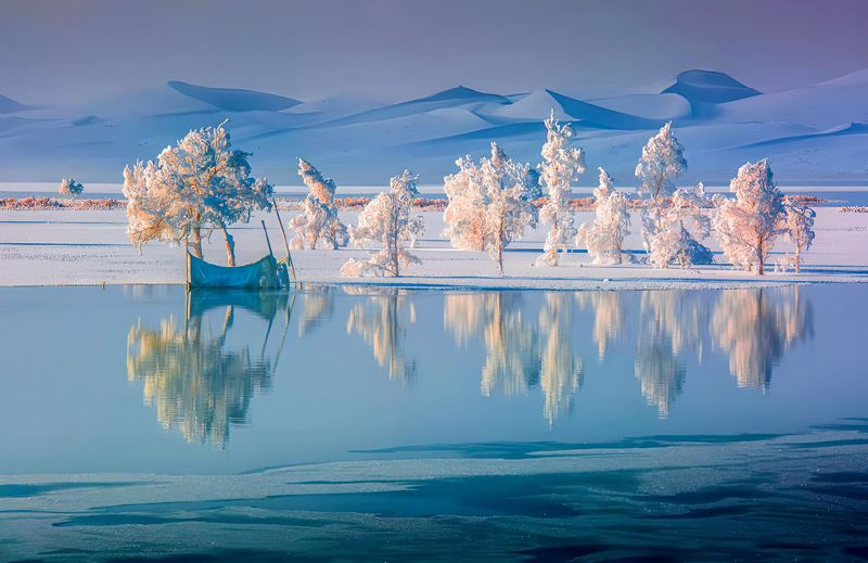 Singing Dunes Under Frost