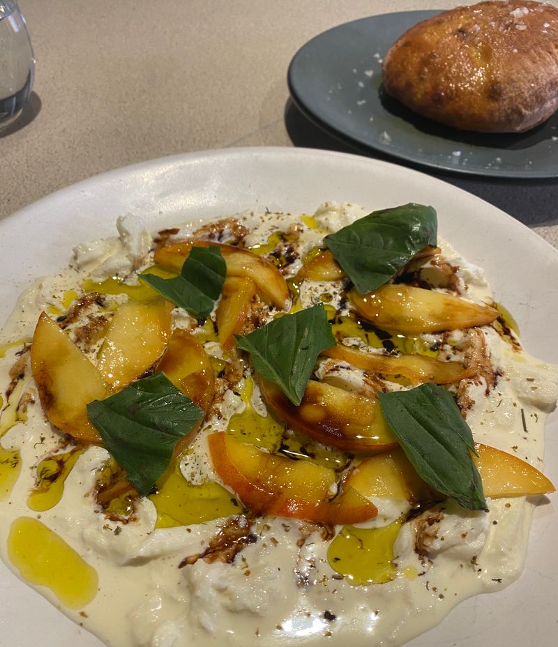 Stracciatella With Roasted Peppers And Anchovy