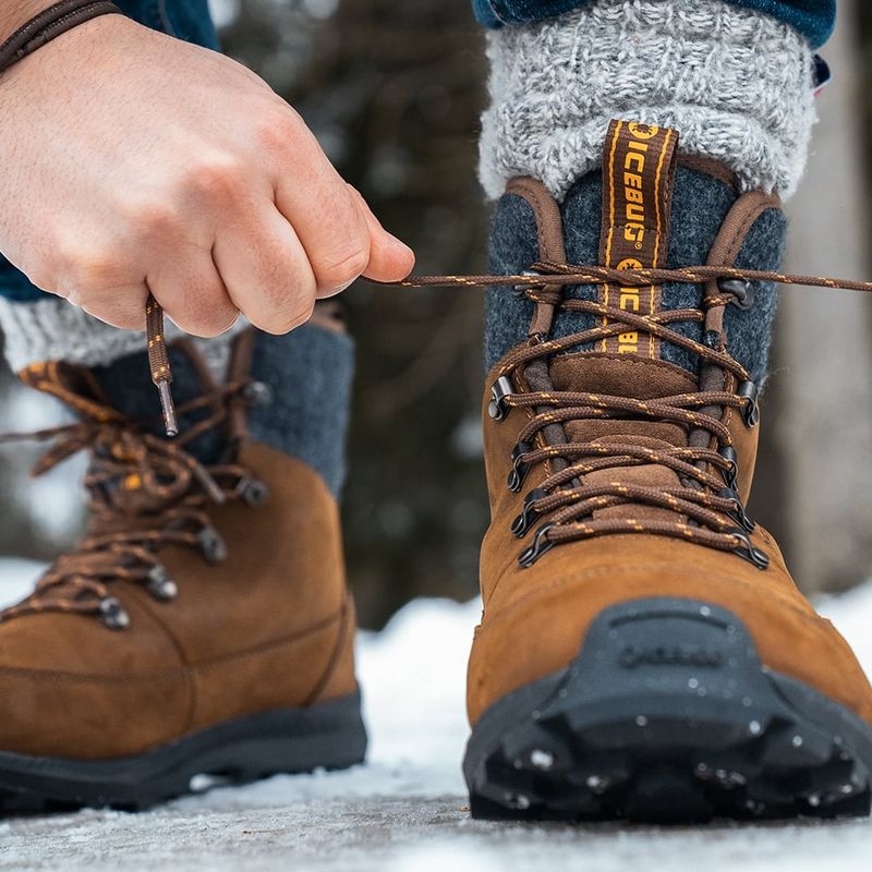 Icebug Adak Wool BUGrip — Steel Spikes Built-In for Ice