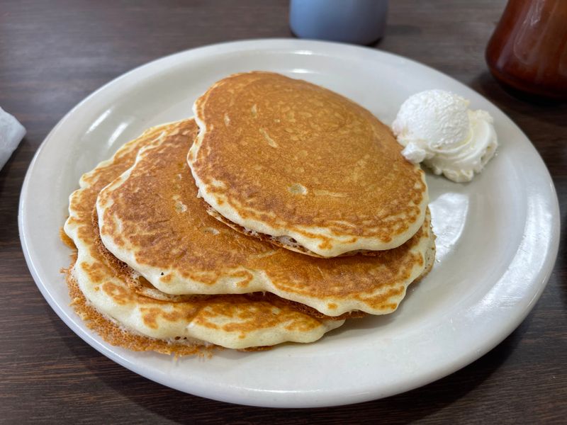 Buttermilk Pancakes With Butter and Syrup