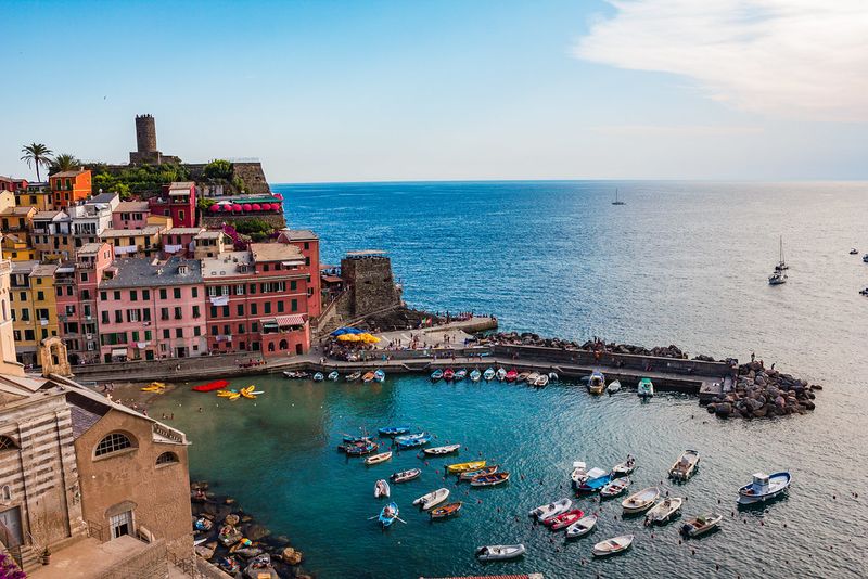 Vernazza (Cinque Terre), Italy - A bright cliffside harbor stacked like a painting
