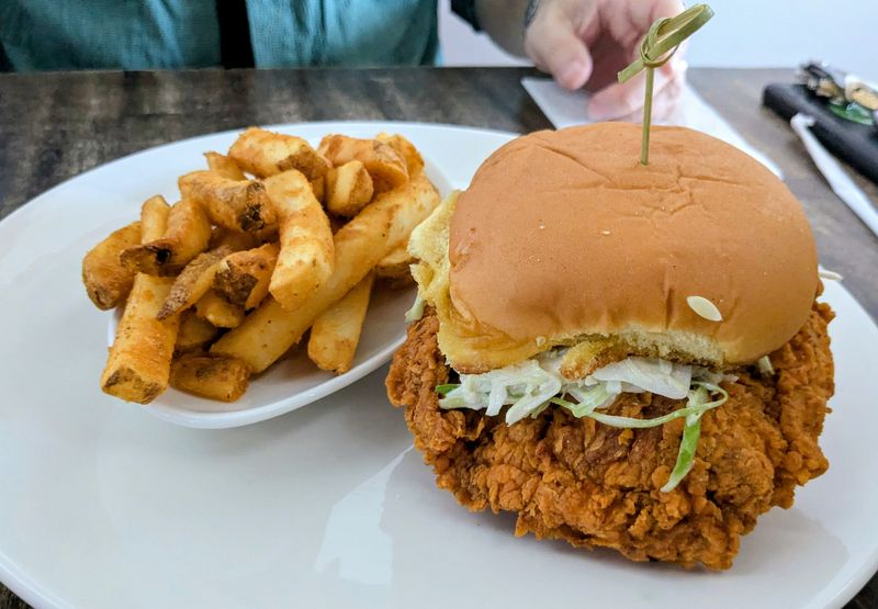 Smoked Chicken Sandwich with Alabama White Slaw