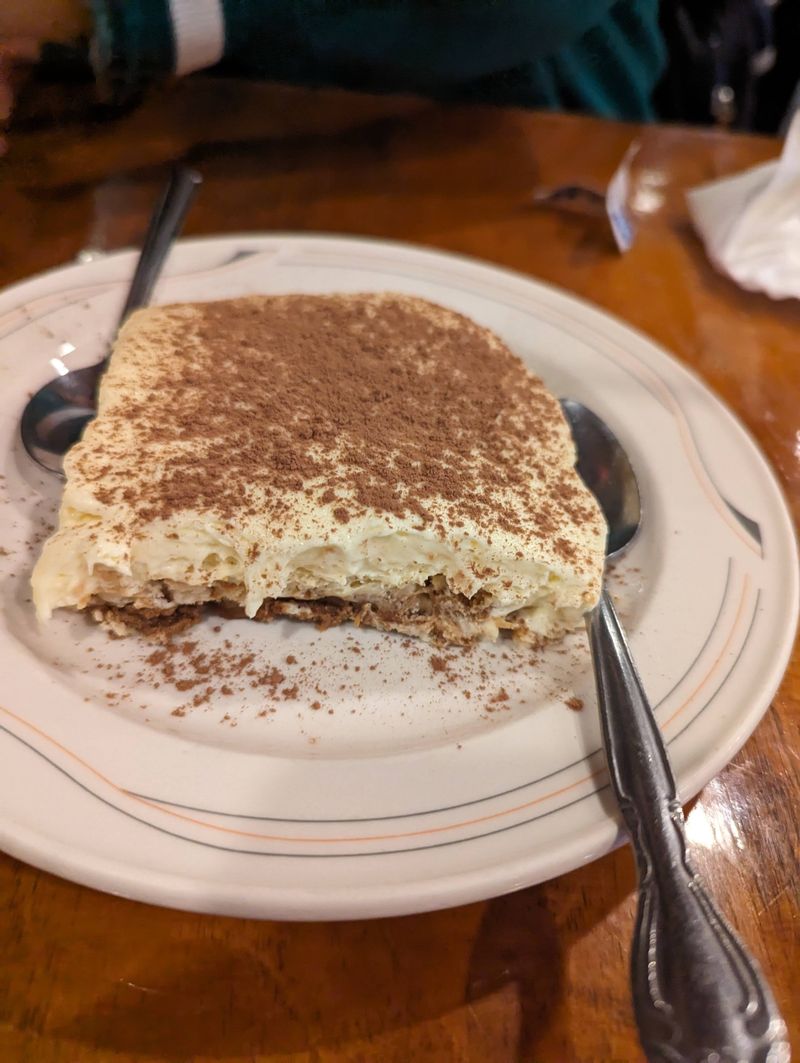 Dessert and a proper cappuccino