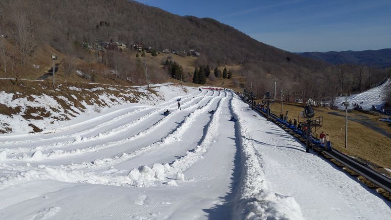 Winter Snow Tubing Lanes