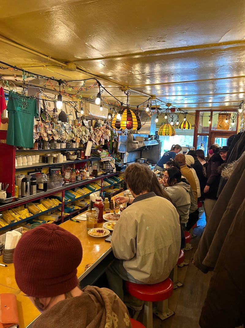 Diverse, lively crowd