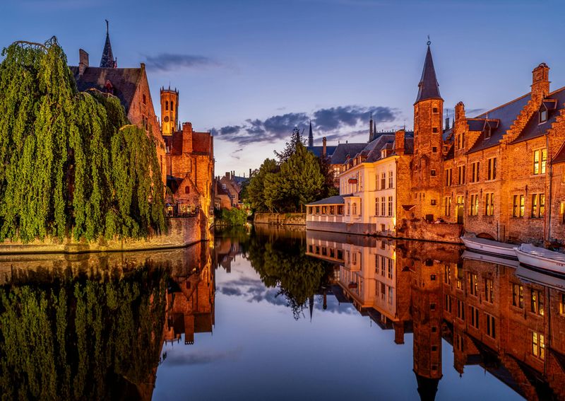 Bruges, Belgium - Canal curves, cobbles, and Gothic silhouettes