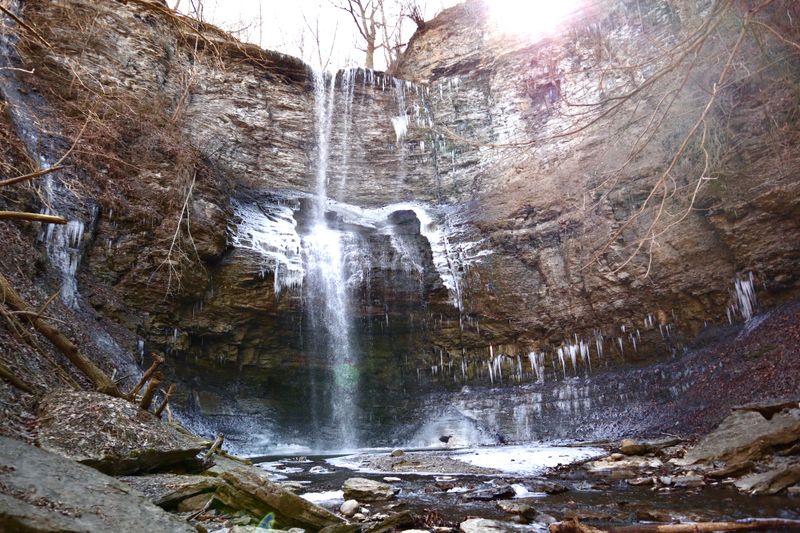 Stand on the rim of an 80-foot-deep gorge