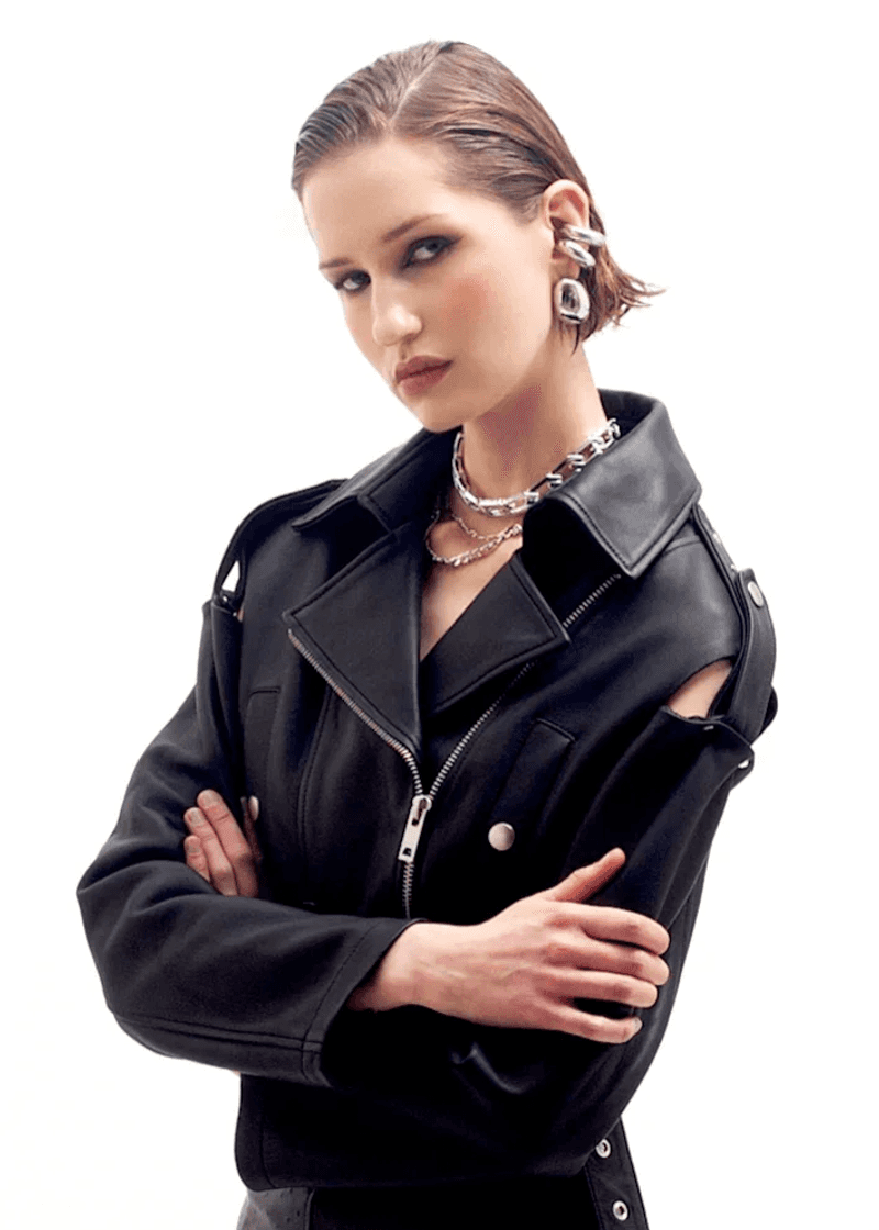 Sleek Leather Moto Jacket (Insulated)