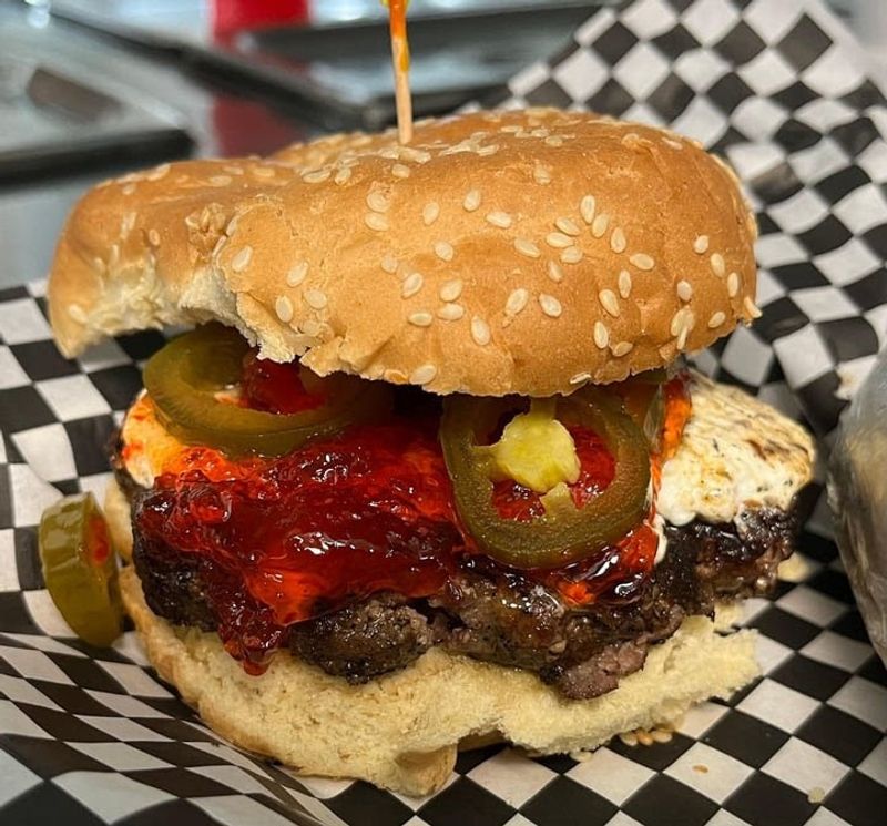 Spicy BBQ Sandwich with Local Hot Sauce