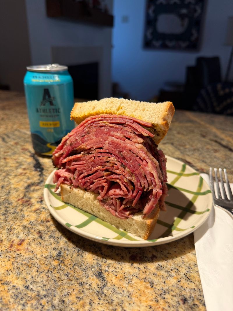 Famous 4th Street Delicatessen (Philadelphia) - Matzo Ball Soup + Towering Corned Beef