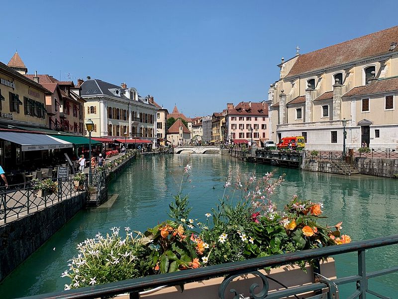 Annecy, France - Pastel canals between lake and mountains