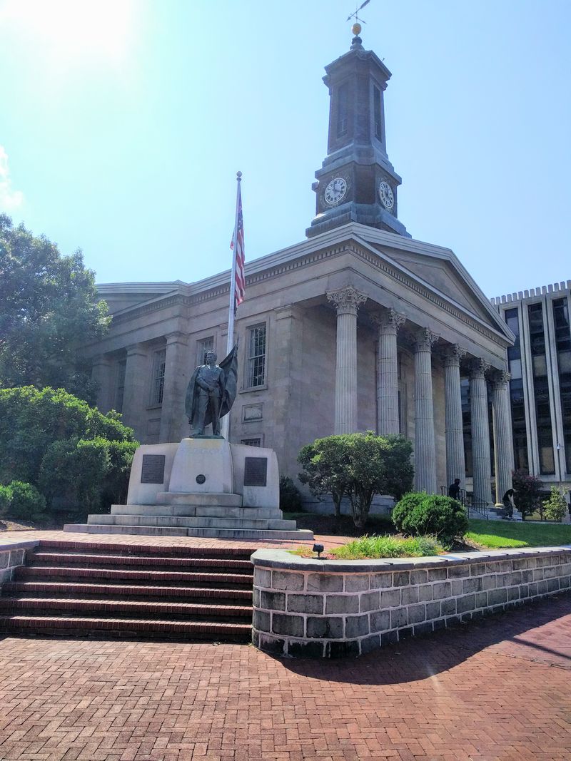The Chester County Courthouse and Old Glory Statue