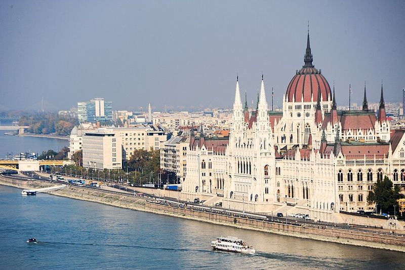 Budapest, Hungary — Metro Escalators & Busy Streets